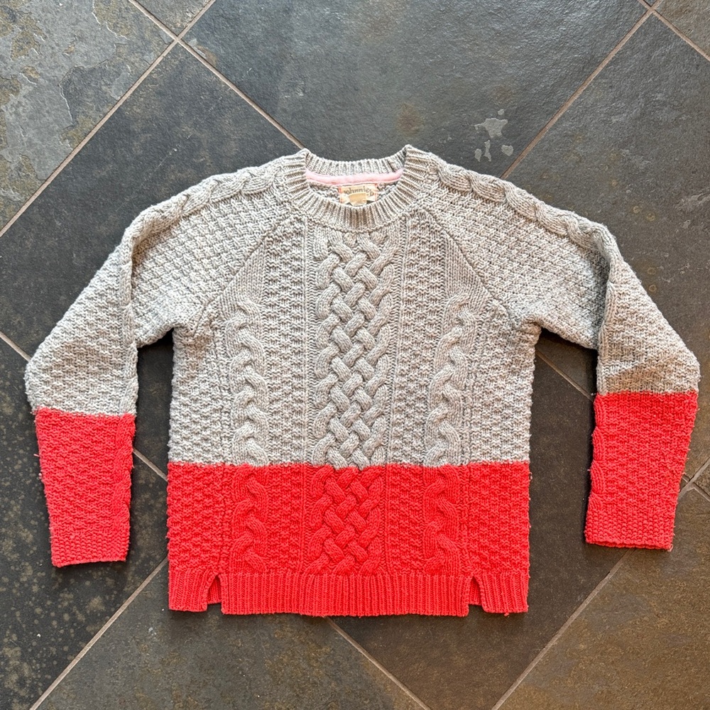 Gray and coral  Kids Sweater